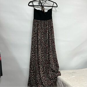 Kala halter small dress animal print beaded adjustable neckline